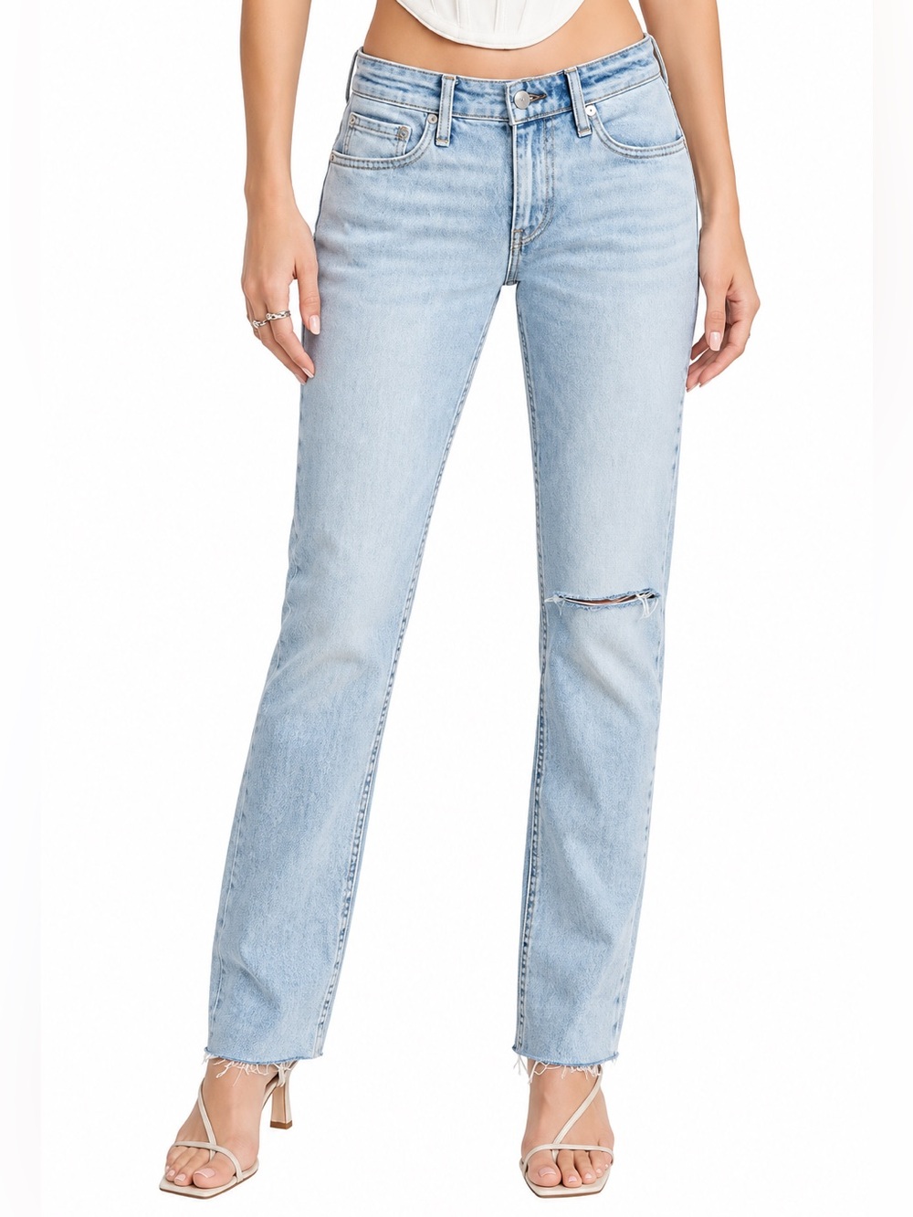 Rag & Bone Dre Low Rise Slim Boyfriend in Whitehaven - Size 24
